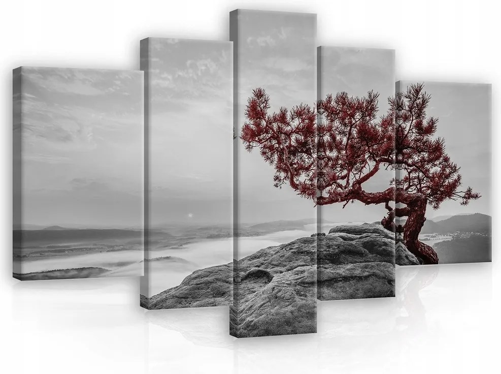 Vászonkép Hegyek Fa 5 Részes Vászon Fal Hálószoba Nappali 170x100