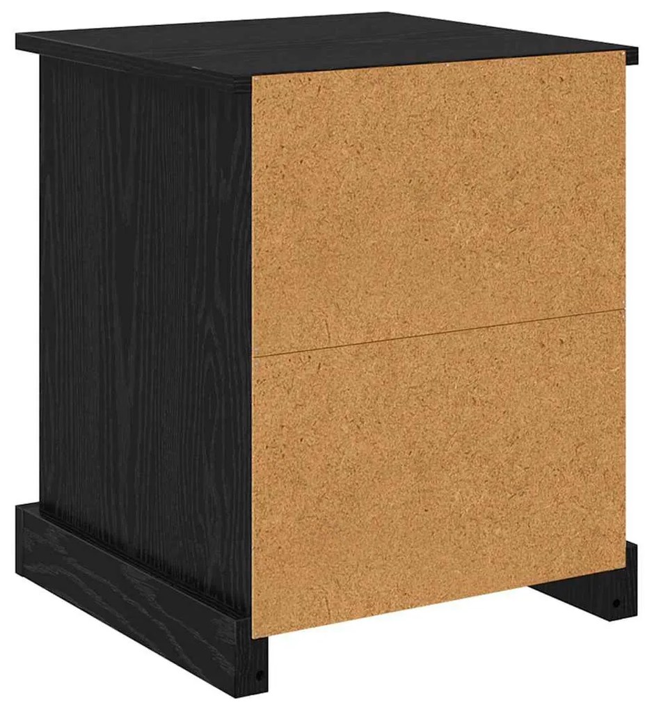 Éjjeliszekrény 2 pcs Musta tammi 39 x 39 x 47.5 cm Faanyag