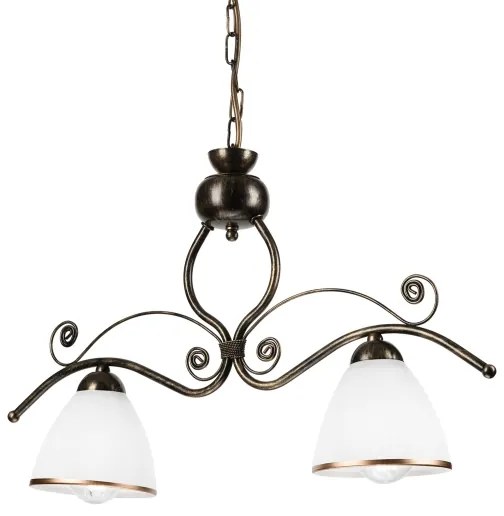 Csillár láncon RETRO 2xE27/60W/230V bronz/patinás