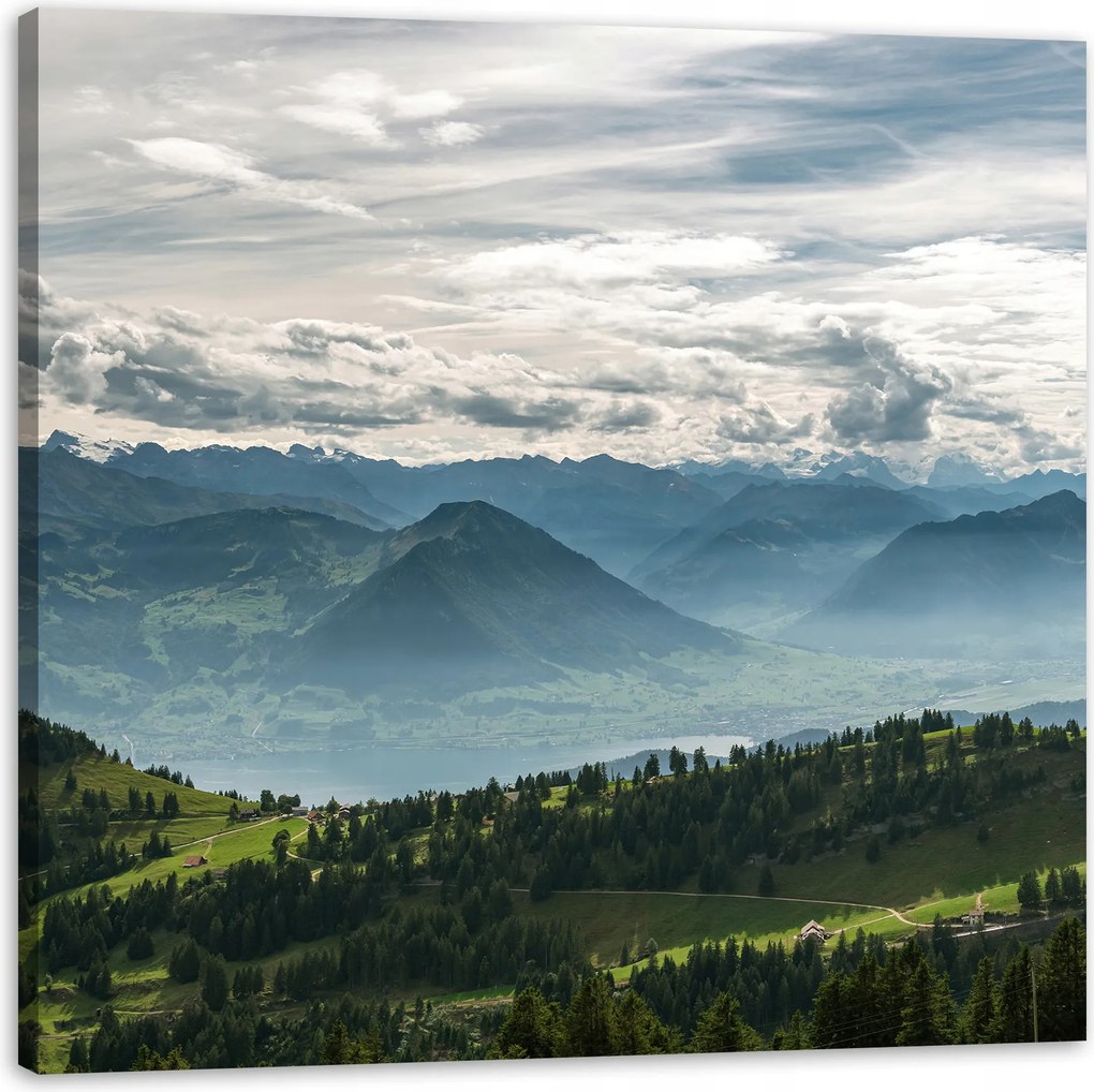 Vászonkép Hegyek Felhők Természet Erdők Természet 60X60 cm