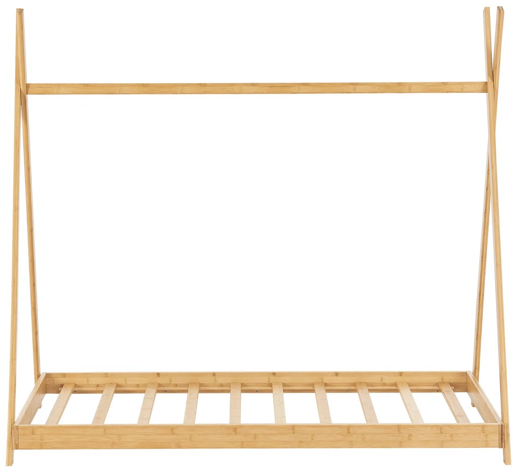 Tipi indián sátor gyerekágy Vimpeli 80x160 cm bambusz [en.casa]