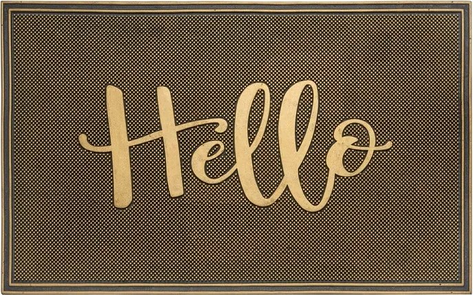 Lábtörlő gumi 45x75cm, Hello felirattal