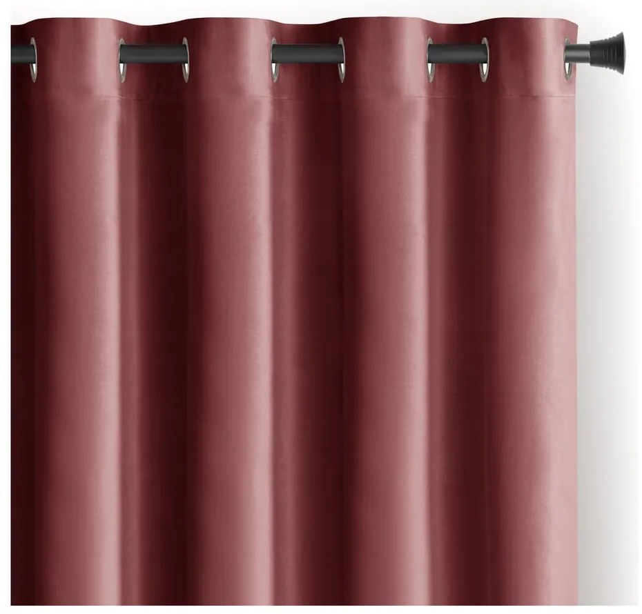 Rózsaszín bársony dimout (részleges sötétítő) függöny 140x245 cm Eyelets – Restilo