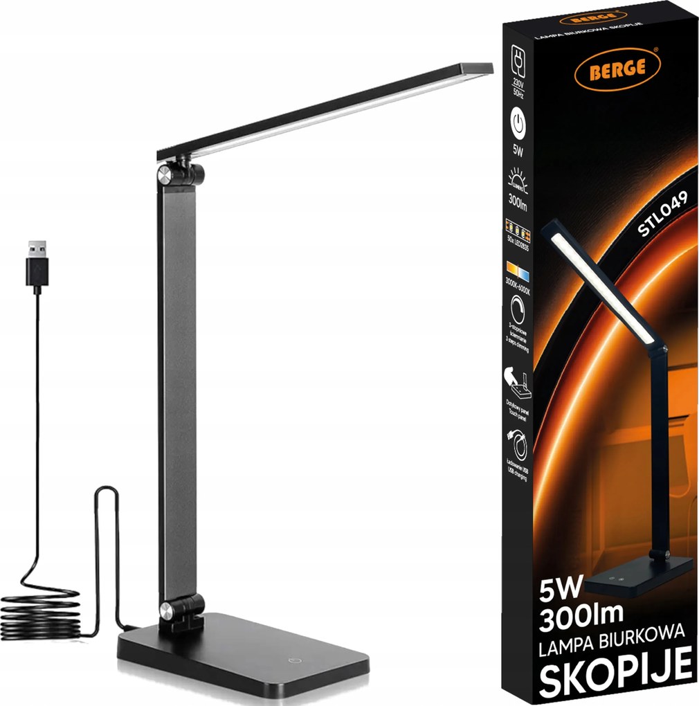 Led Asztali lámpa Iskolai éjszakai lámpa Érintőképernyős Cct Usb Teljesítmény szabályozás