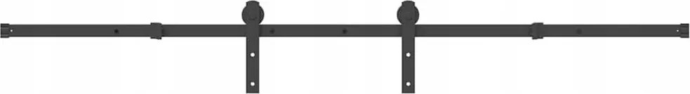 Tolóajtó beépítő sín, 213,5 cm, acél, fekete