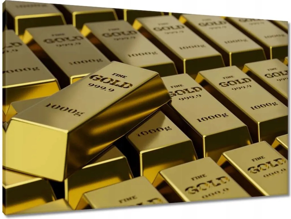 Vászonkép 90x60 Arany rúd arany 1000g