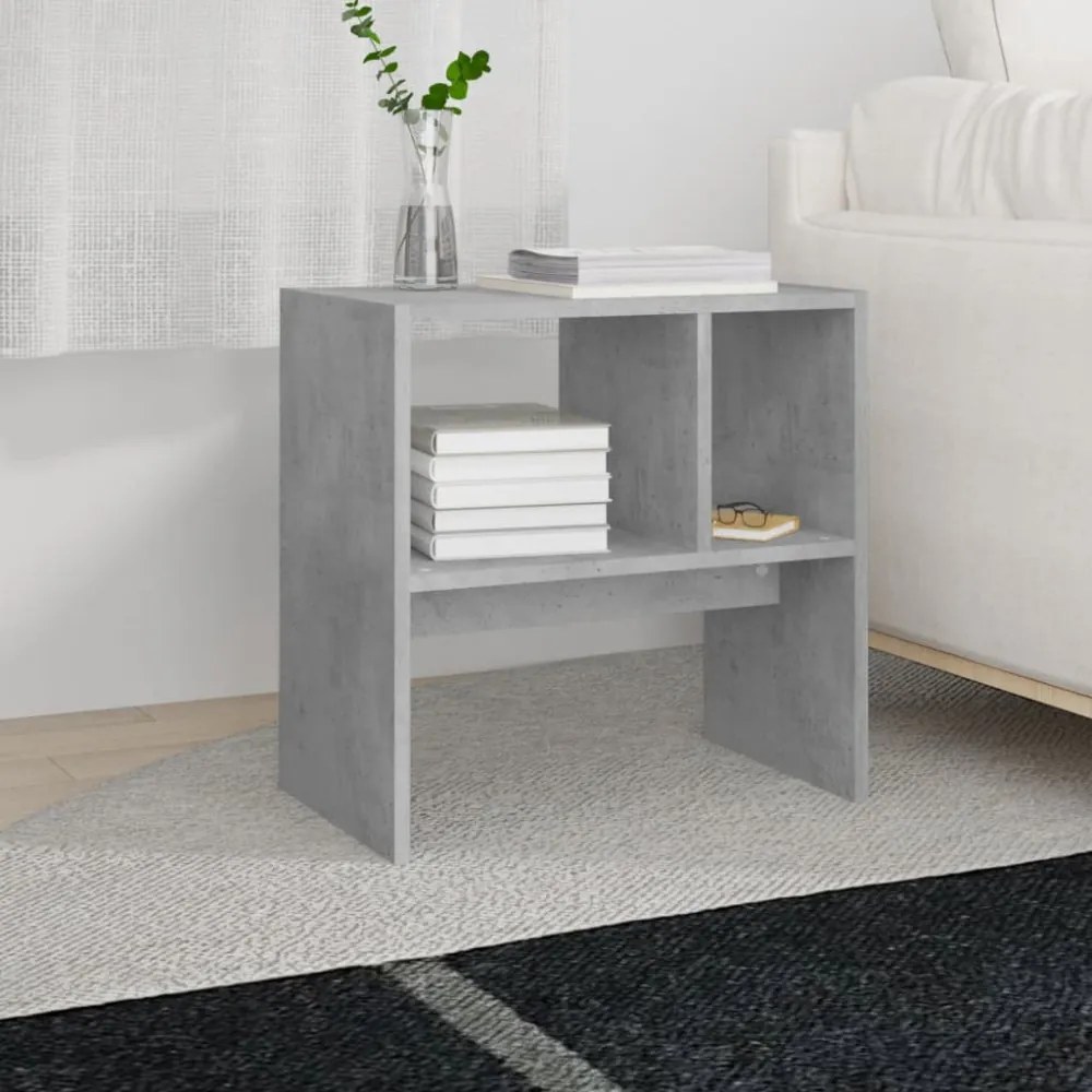 betonszürke forgácslap kisasztal 50 x 30 x 50 cm