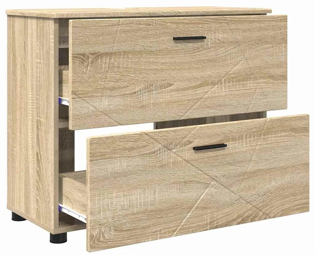 Fürdőszoba bútor szett 3 pcs sonoma tölgy 76.5 x 35 x 64 cm