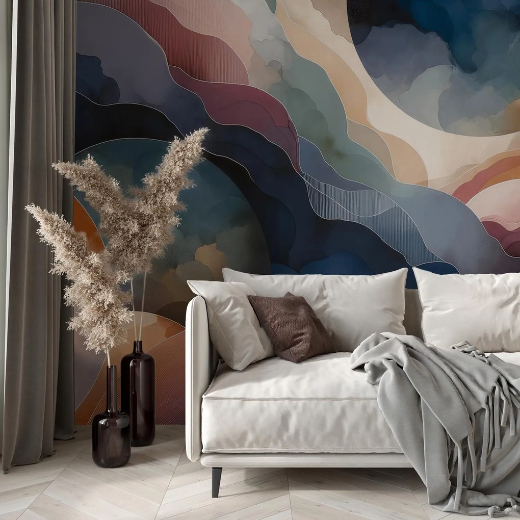 Fotótapéta - Kiemelkedő körök és hullámok (147x102 cm)