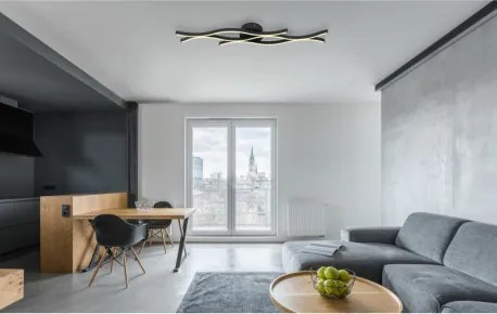 Globo 67206D Mennyezeti lámpa könnyűfém fekete matt, műanyag fehér, alumínium fekete matt, HxSzxM.: 1080x180x60mm, LED 35W 230V, 3610lm forrás, 1220lm kimenet, 3000K