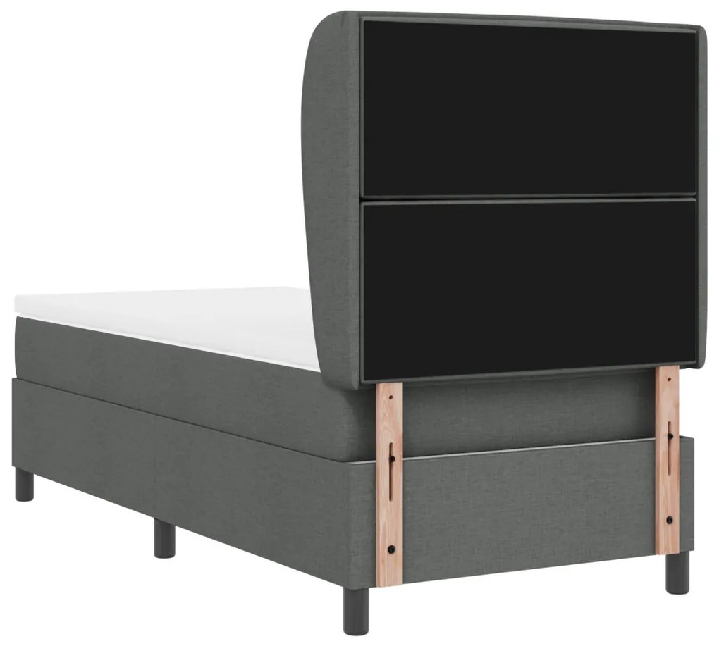 Boxspring Ágy Matrac Kárpitozott Szürke színben, 90x190 cm