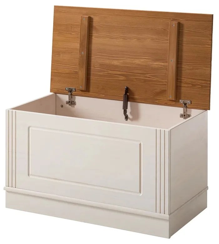 Fehér borovi fenyő tárolóláda 80x45 cm Anita – Støraa