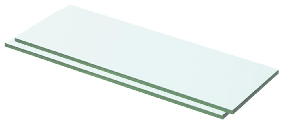 2 db átlátszó üveg paneles polc 50 x 12 cm