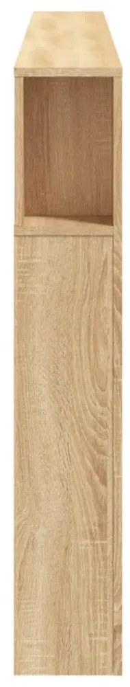 sonoma tölgy színű szerelt fa LED-es fejtámla 220x18,5x103,5 cm