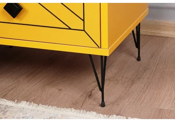 Éjjeliszekrény LUNA 55x50 cm sárga