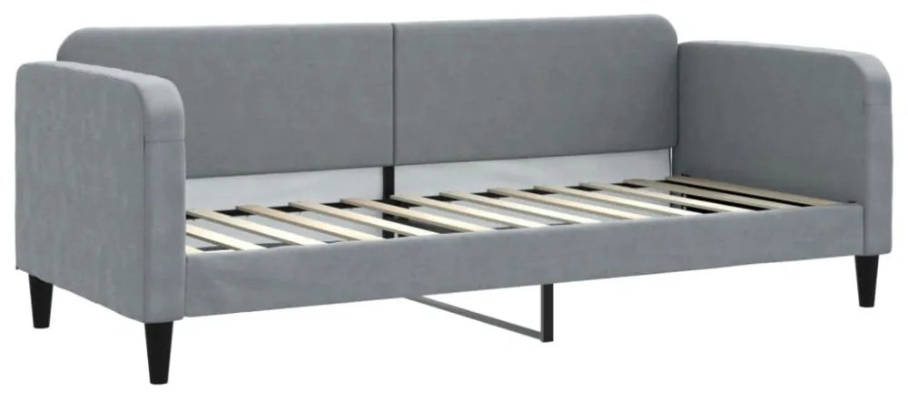 világosszürke szövet kanapéágy keret 80 x 200 cm