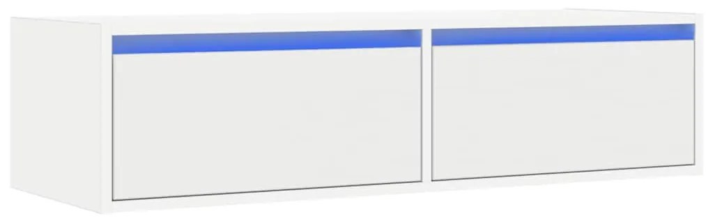 TV szekrény LED világítással fehér 100X35,5x25 cm