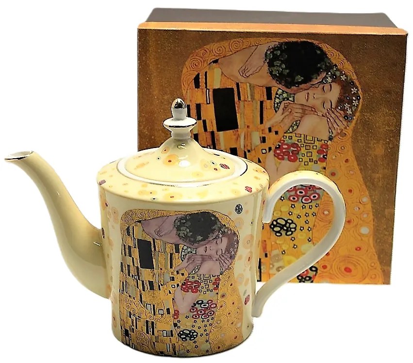 Gustav Klimt porcelán teáskanna díszdobozban A Csók