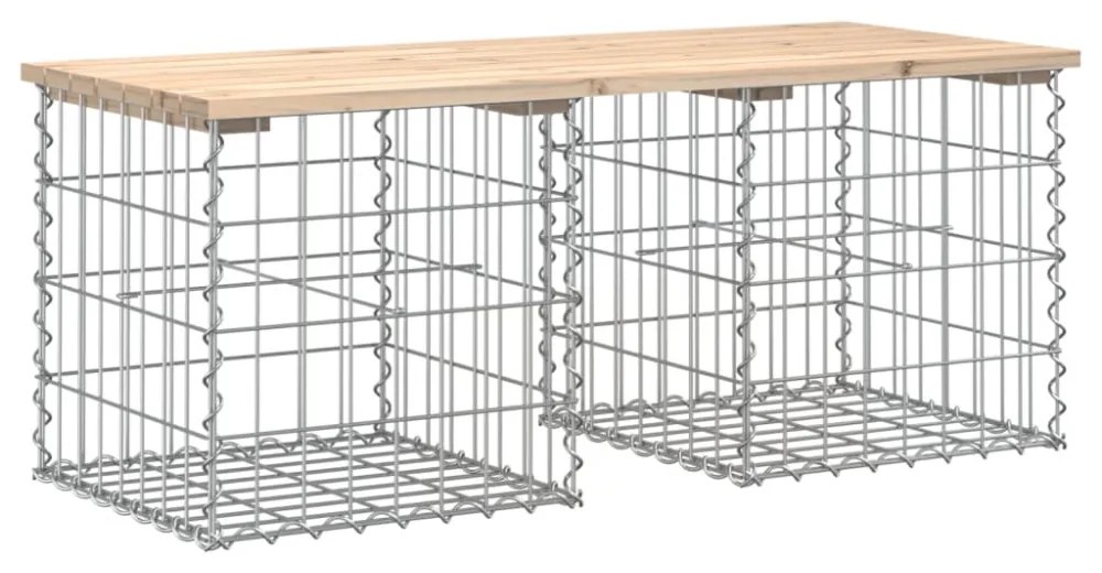 tömör fenyőfa gabion kerti pad 103x44x42 cm