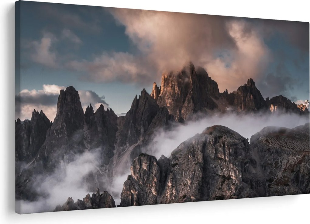 Kép - A ködben rejtett olasz dolomitok (90x60 cm)