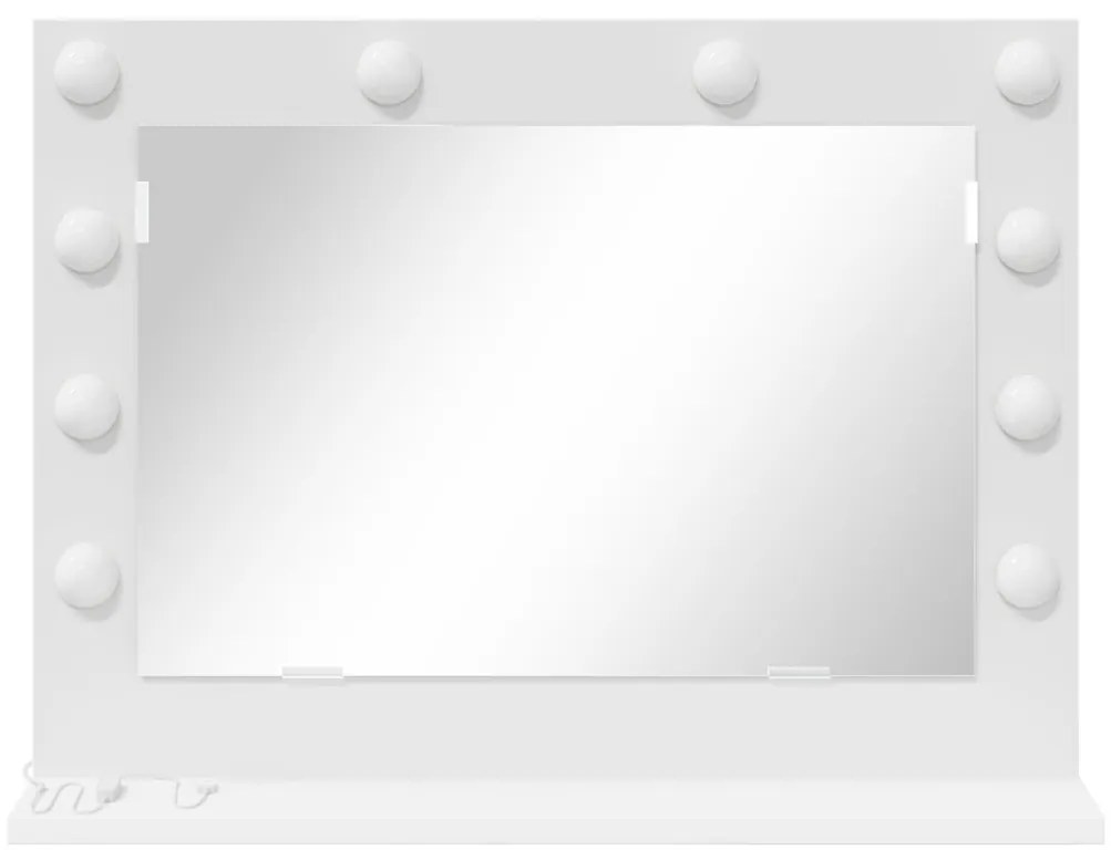 pipere tükör LED világítással Fehér 60x45x18 cm