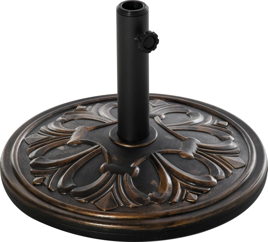 Outsunny Napernyő Állvány 13 kg Napernyő Állvány 35 mm/38 mm/48 mm Átmérőjű Napernyő Tartóhoz Kertbe, Balkónra, Antik Bronz | Aosom