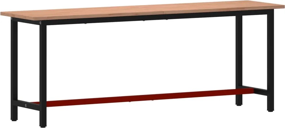 vidaXL tömör bükkfa és fém munkaasztallap 220x55x81,5 cm