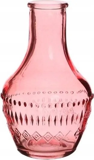 Üveg váza gyertyatartó 10 cm rózsaszín