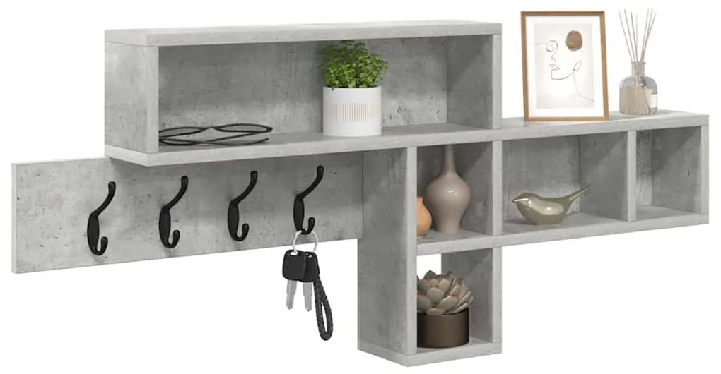Fali Kabáthorog Beton szürke 100 x 12 x 43.5 cm Faanyag
