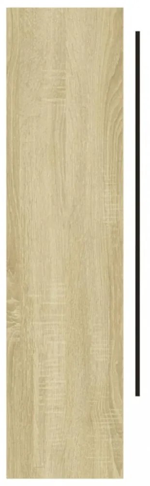 fényes és tölgy MDF tükrös fürdőszobaszekrény 80 x 15 x 60 cm