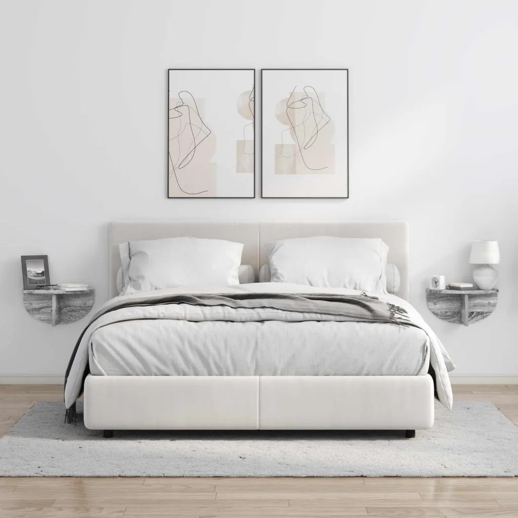 Falpolc 2 pcs Szürke Sonoma 38 x 19 x 19 cm Faanyag