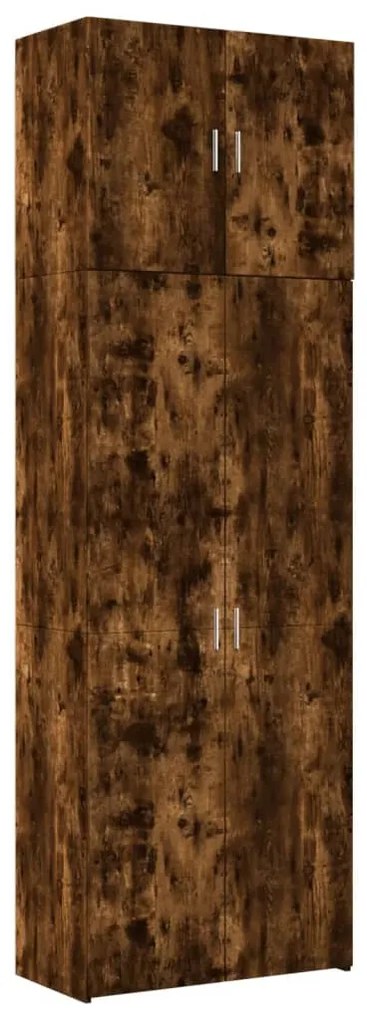 füstös tölgy színű szerelt fa magasszekrény 80 x 42,5 x 249 cm