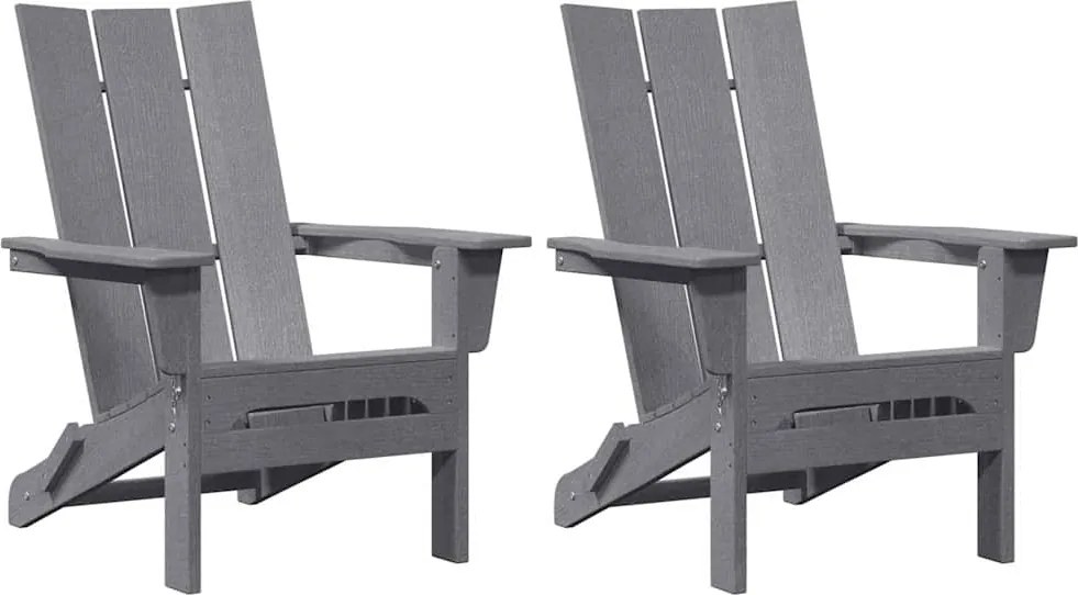 vidaXL Kerti Szék 2 pcs Világosszürke 80.5 x 74.5 x 92 cm Polietilén
