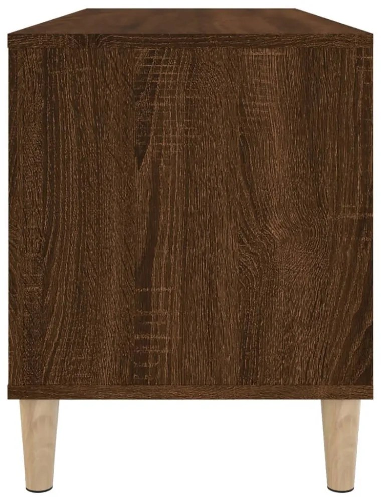 barna tölgy színű szerelt fa hanglemezszekrény 100 x 38 x 48 cm