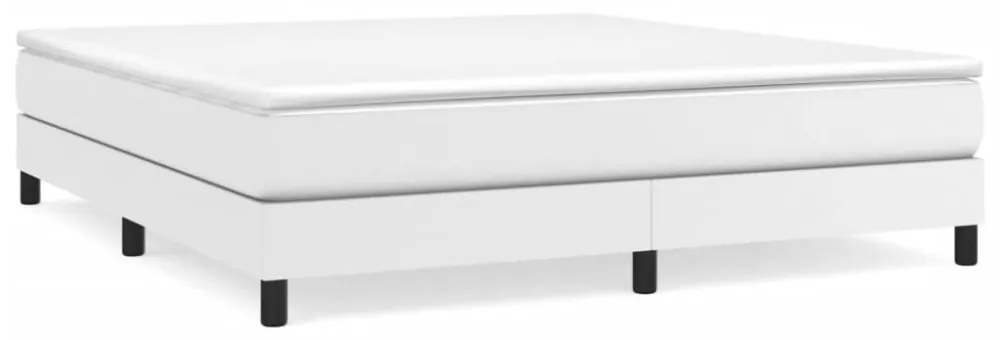 fehér műbőr rugós ágykeret 160x200 cm