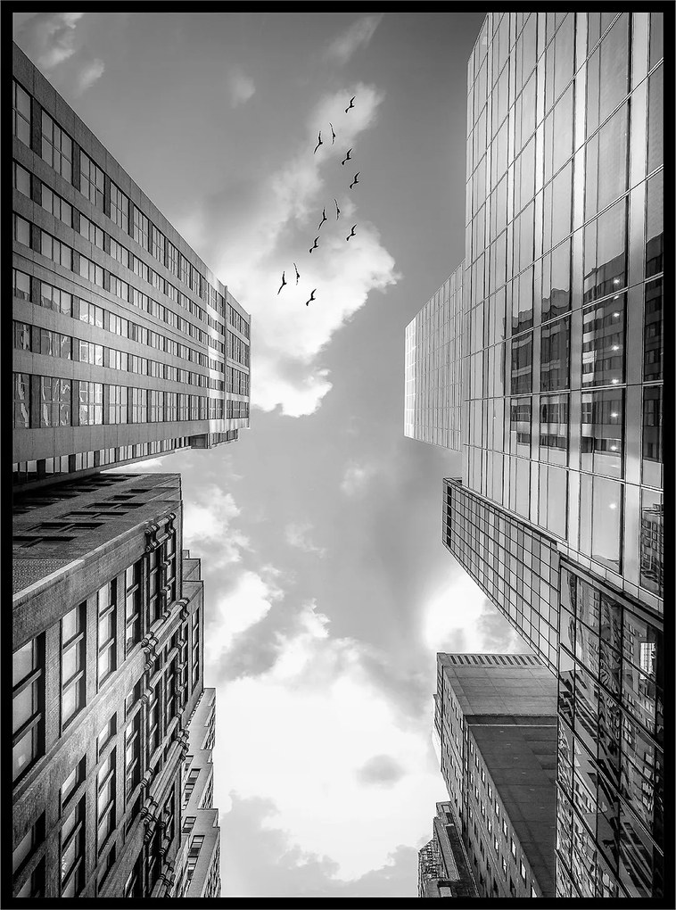 Modern Poszter 60x90 Város Épületek Égbolt