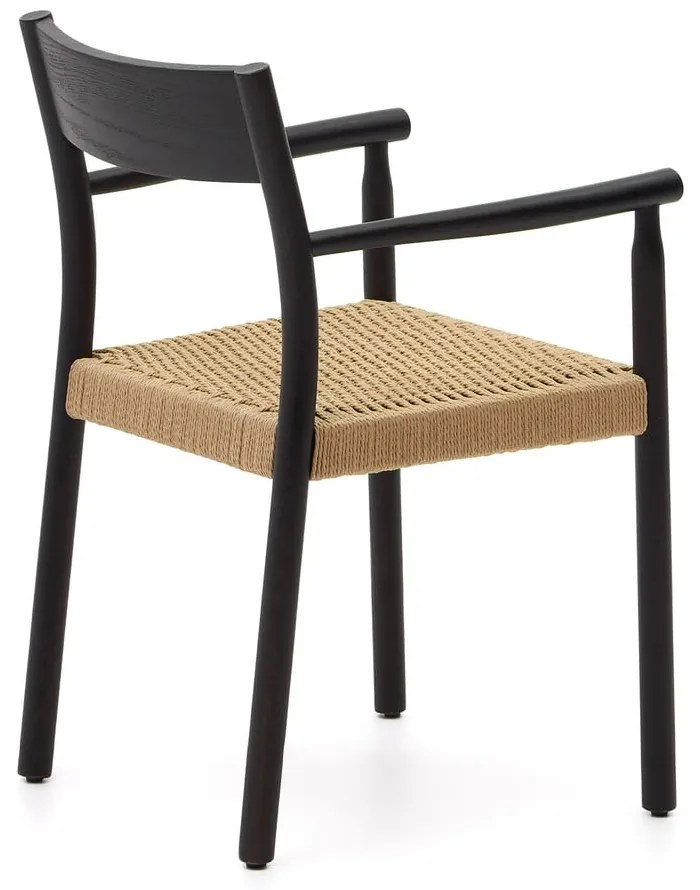 Fekete-natúr színű tölgyfa étkezőszék Yalia – Kave Home