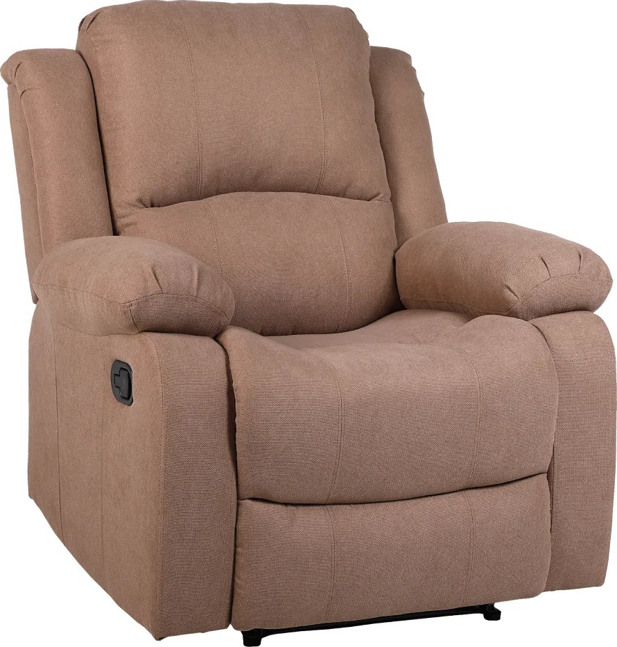 Állítható relaxáló fotel, barna szövet, ASKOY NEW