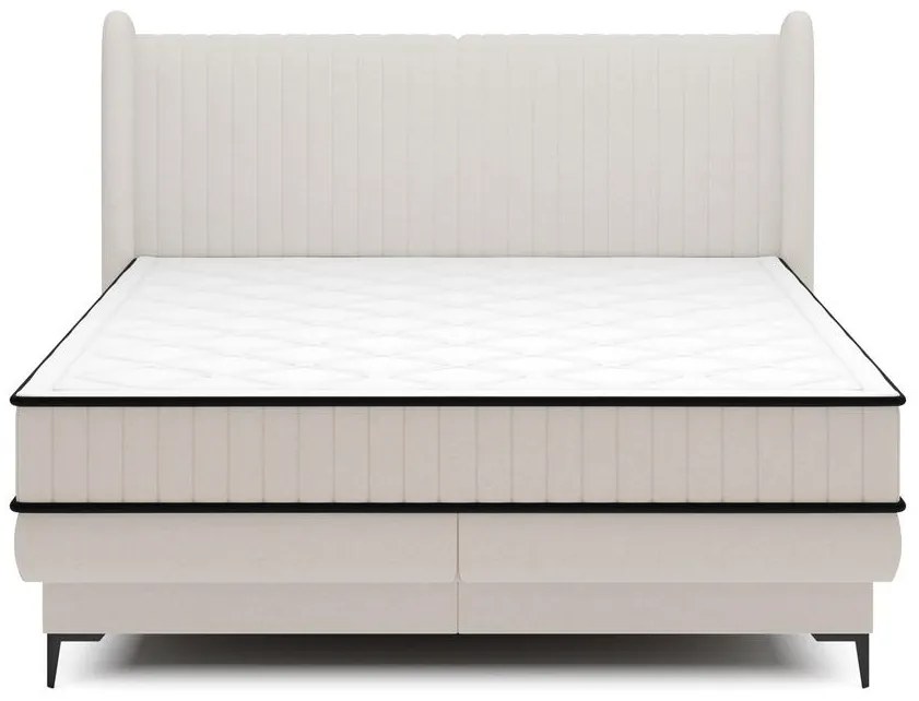Kontinentális franciaágy 180 cm Dalmo 180 (ágyráccsal) (tárolóhellyel) (fehér + fekete). 1099657