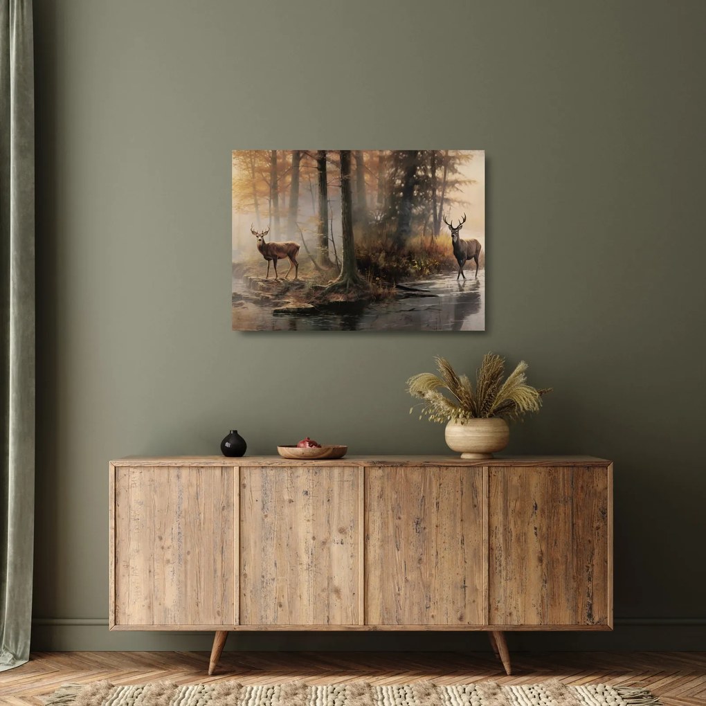 Üveg kép - Vintage vadvilág festmény (70x50 cm)