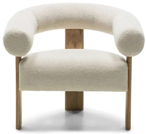 Krém design fotel KOKEI, tölgy
