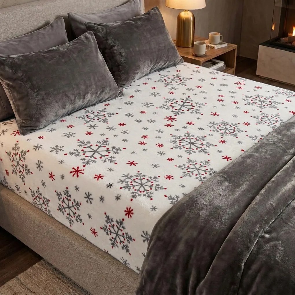 4Home Snowflakes mikroflanel lepedő, 160 x 200 cm