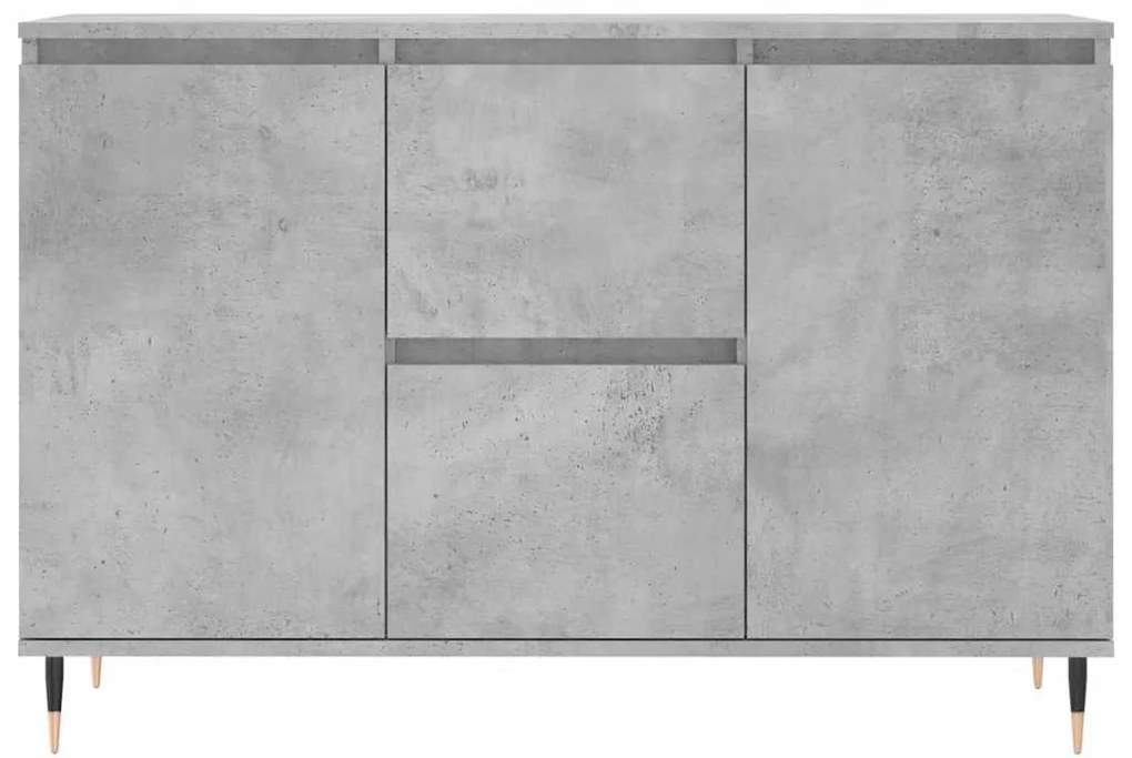 betonszürke szerelt fa tálalószekrény 101,5 x 35 x 70 cm