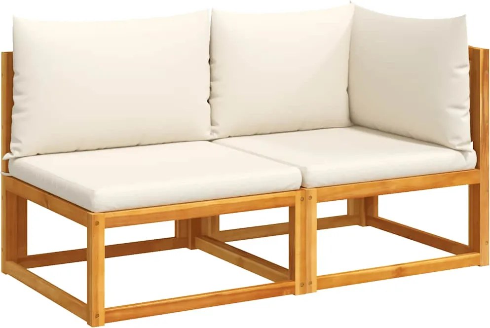 vidaXL kétszemélyes akácfa és kötél kerti kanapé párnákkal