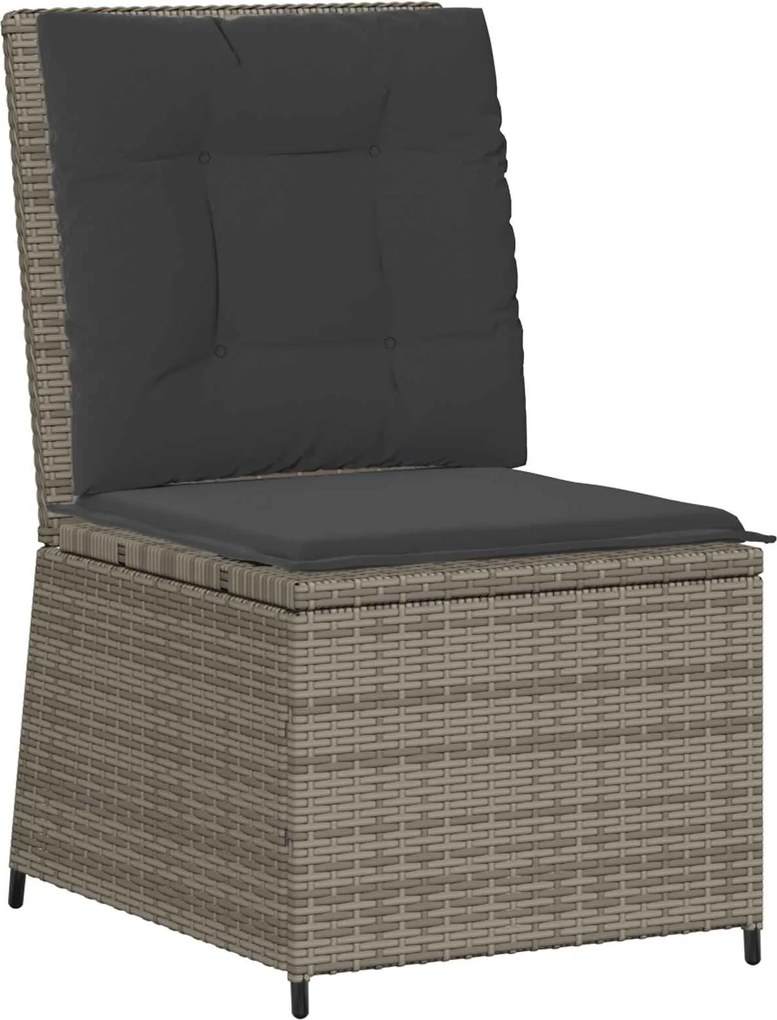 vidaXL Kerti kanapé párnával Szürke polirattan