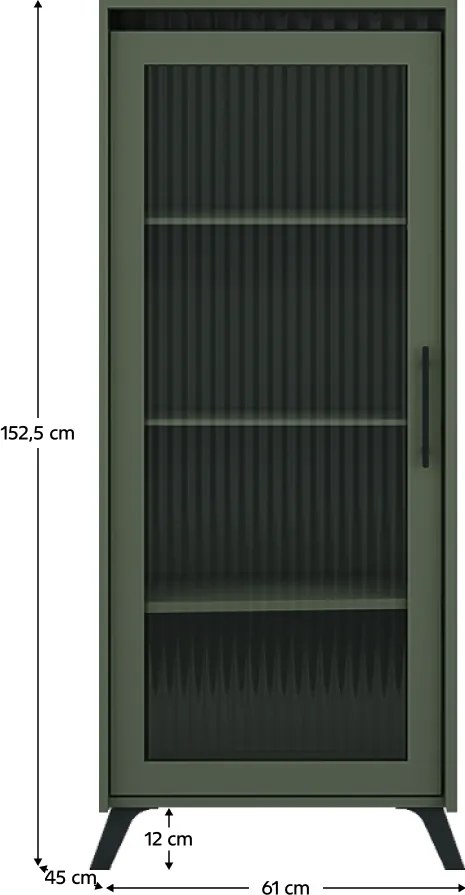 Vitrin, smoke zöld/fekete, LONGY REG1W