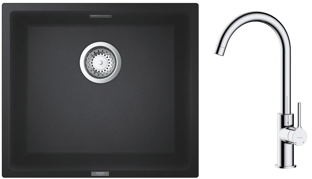 Készlet gránit mosogató Grohe K700 31653AP0, konyhai csaptelep Oltens Skafta 35206100