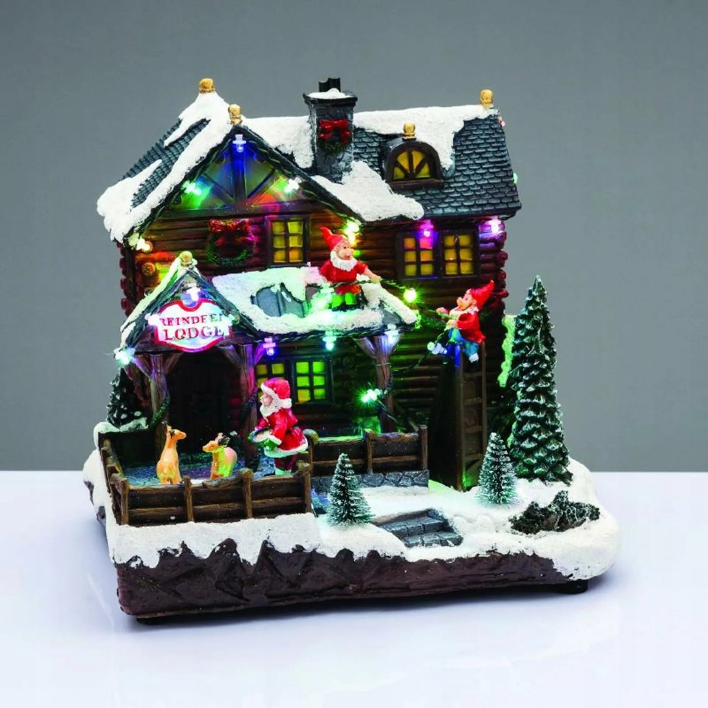 Aca Lighting karácsonyi dekoráció LED-es lámpával, változó színű házikó állatokkal