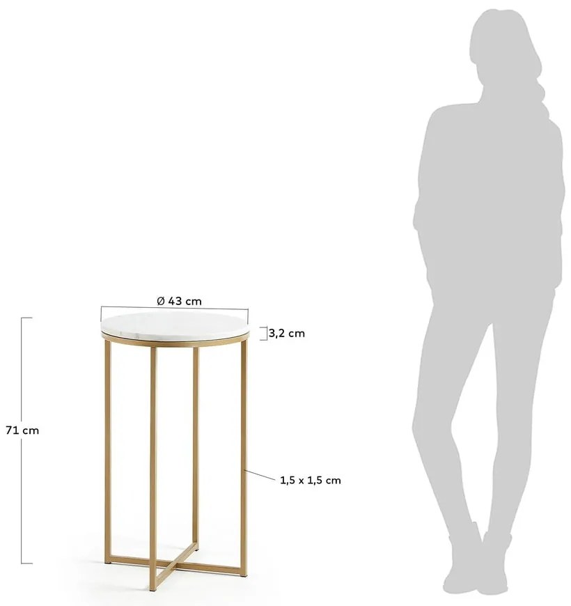 Shefield tárolóasztal, ø 43 cm - Kave Home