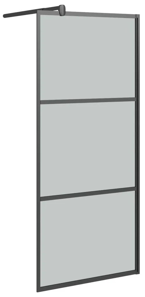 Fekete sötét ESG üveg zuhanyfal 90x195cm